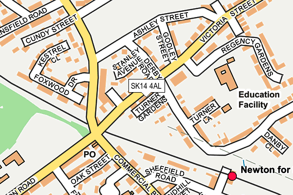 SK14 4AL map - OS OpenMap – Local (Ordnance Survey)