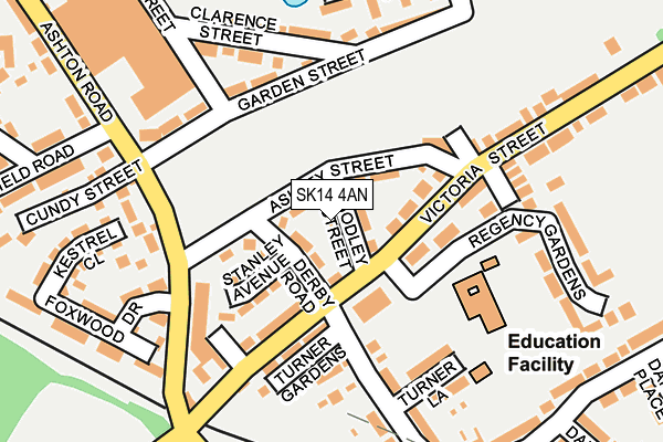 SK14 4AN map - OS OpenMap – Local (Ordnance Survey)
