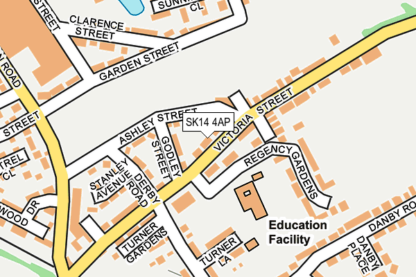 SK14 4AP map - OS OpenMap – Local (Ordnance Survey)