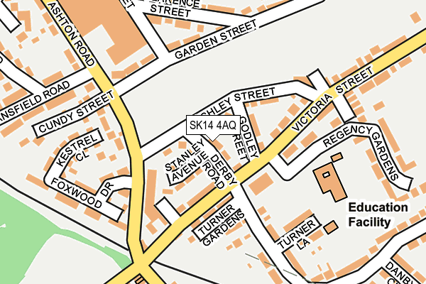 SK14 4AQ map - OS OpenMap – Local (Ordnance Survey)