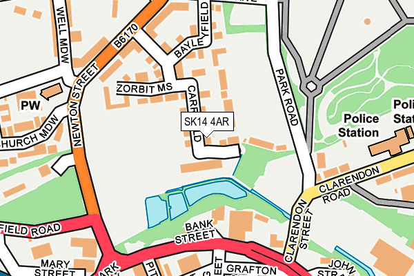 SK14 4AR map - OS OpenMap – Local (Ordnance Survey)