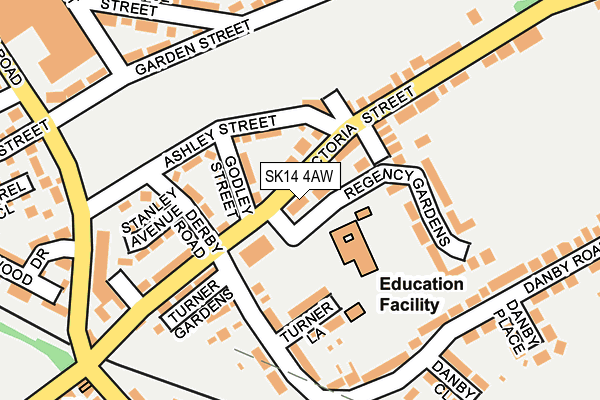 SK14 4AW map - OS OpenMap – Local (Ordnance Survey)