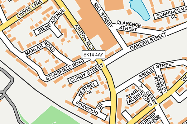 SK14 4AY map - OS OpenMap – Local (Ordnance Survey)