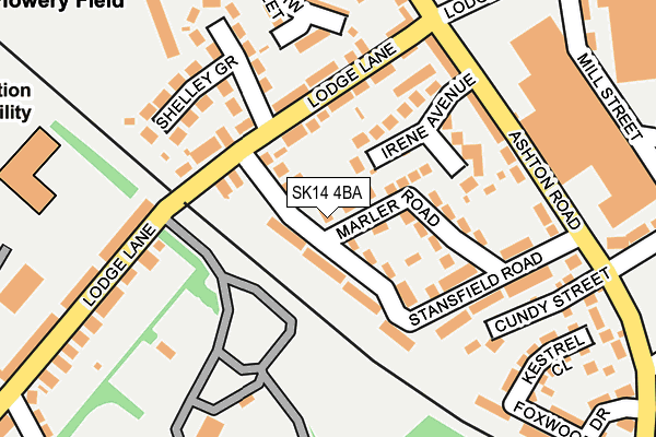 SK14 4BA map - OS OpenMap – Local (Ordnance Survey)