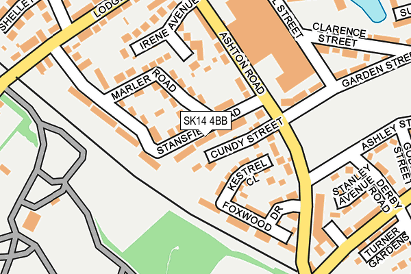 SK14 4BB map - OS OpenMap – Local (Ordnance Survey)