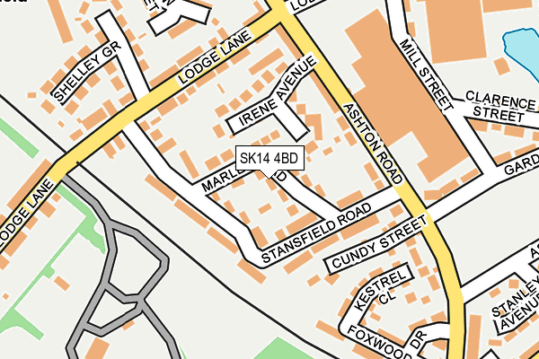 SK14 4BD map - OS OpenMap – Local (Ordnance Survey)