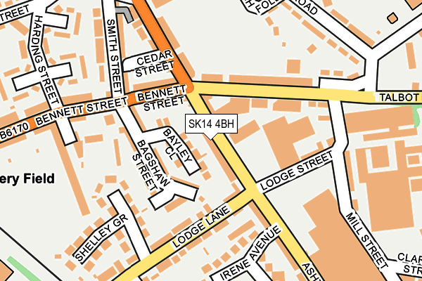 SK14 4BH map - OS OpenMap – Local (Ordnance Survey)