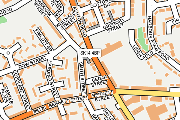 SK14 4BP map - OS OpenMap – Local (Ordnance Survey)