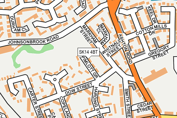 SK14 4BT map - OS OpenMap – Local (Ordnance Survey)