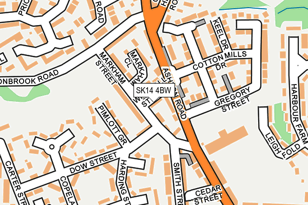 SK14 4BW map - OS OpenMap – Local (Ordnance Survey)