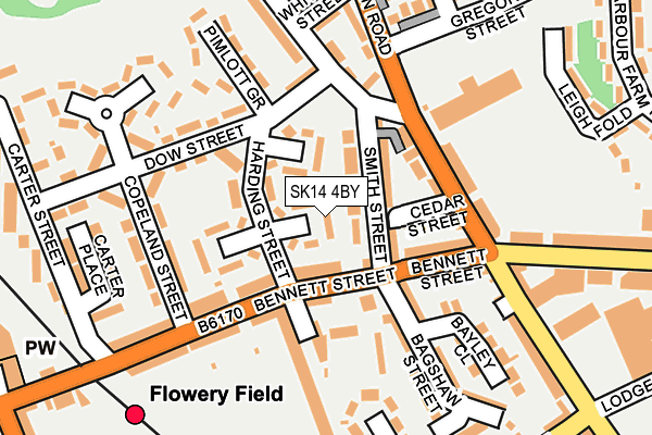 SK14 4BY map - OS OpenMap – Local (Ordnance Survey)