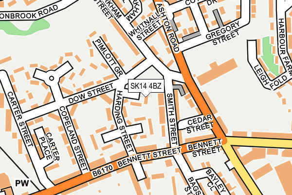 SK14 4BZ map - OS OpenMap – Local (Ordnance Survey)