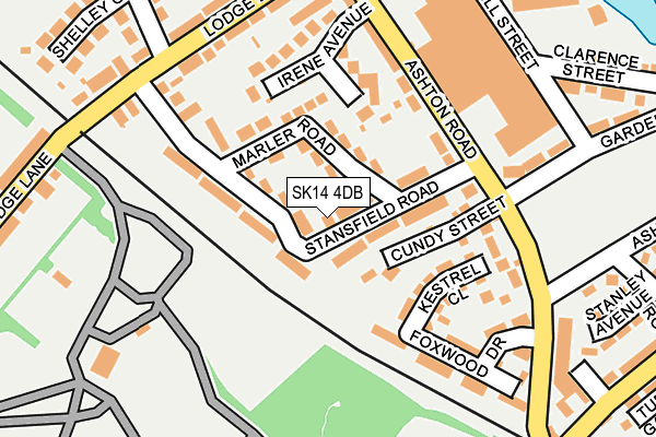 SK14 4DB map - OS OpenMap – Local (Ordnance Survey)