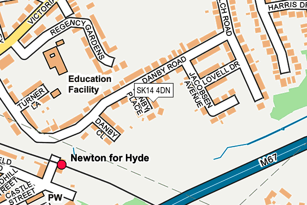 SK14 4DN map - OS OpenMap – Local (Ordnance Survey)