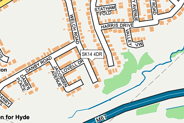 SK14 4DR map - OS OpenMap – Local (Ordnance Survey)