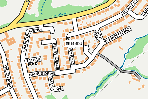 SK14 4DU map - OS OpenMap – Local (Ordnance Survey)