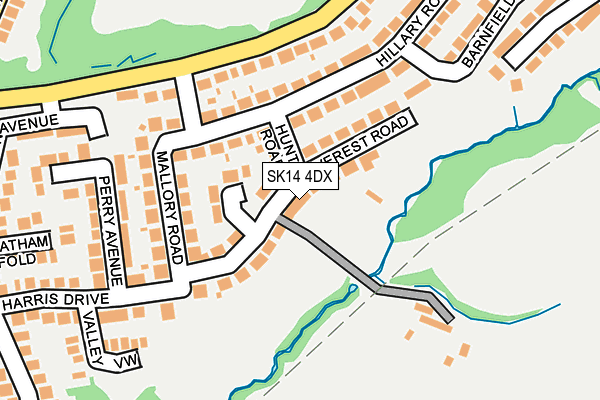 SK14 4DX map - OS OpenMap – Local (Ordnance Survey)