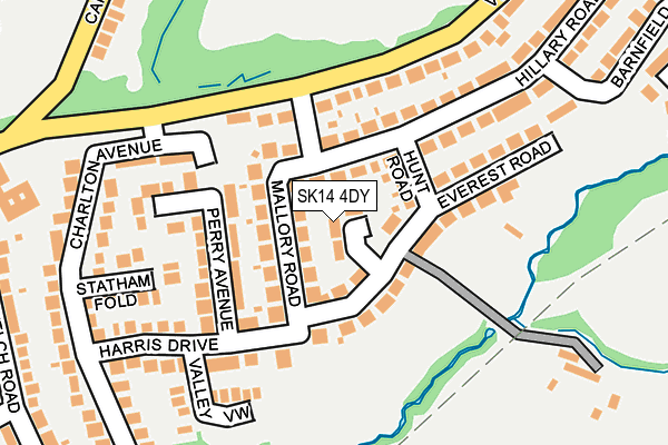 SK14 4DY map - OS OpenMap – Local (Ordnance Survey)