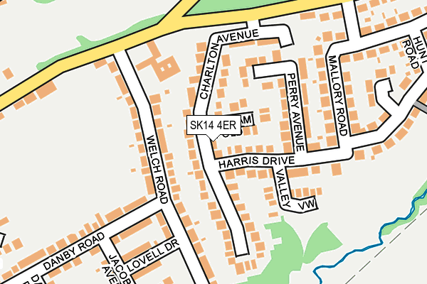 SK14 4ER map - OS OpenMap – Local (Ordnance Survey)