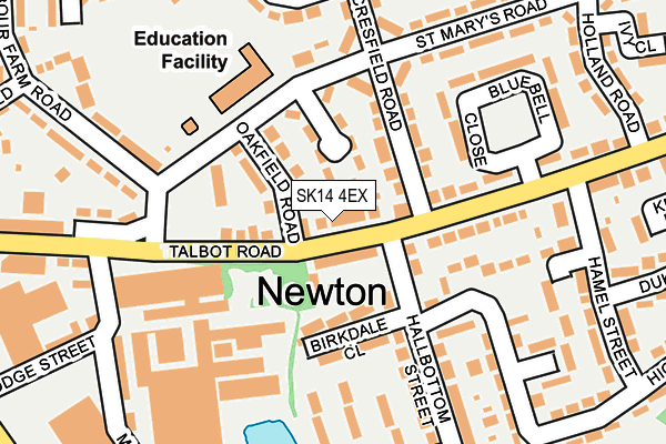 SK14 4EX map - OS OpenMap – Local (Ordnance Survey)