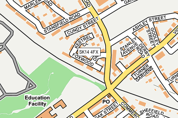SK14 4FX map - OS OpenMap – Local (Ordnance Survey)
