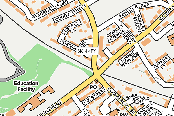 SK14 4FY map - OS OpenMap – Local (Ordnance Survey)