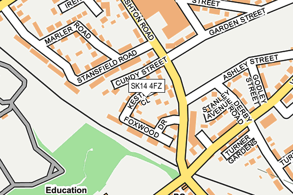 SK14 4FZ map - OS OpenMap – Local (Ordnance Survey)