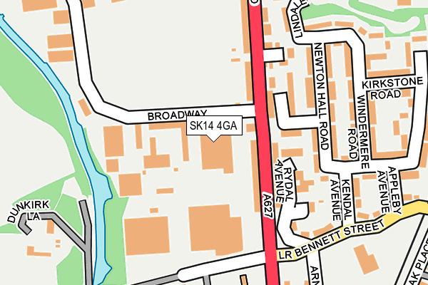 SK14 4GA map - OS OpenMap – Local (Ordnance Survey)