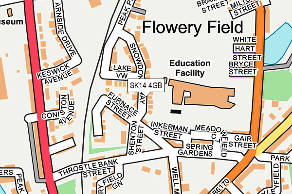 SK14 4GB map - OS OpenMap – Local (Ordnance Survey)