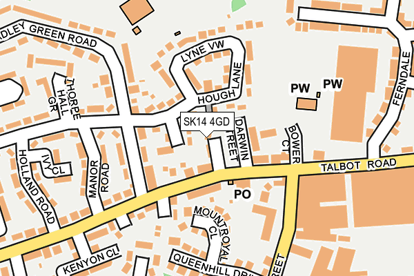 SK14 4GD map - OS OpenMap – Local (Ordnance Survey)