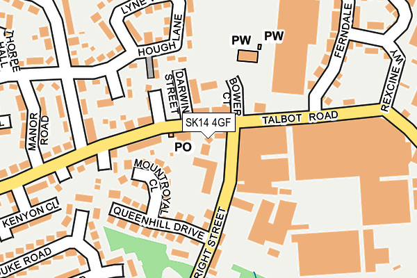 SK14 4GF map - OS OpenMap – Local (Ordnance Survey)