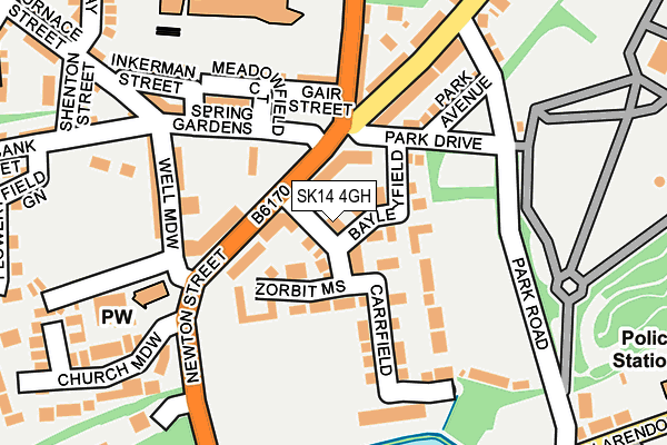 SK14 4GH map - OS OpenMap – Local (Ordnance Survey)