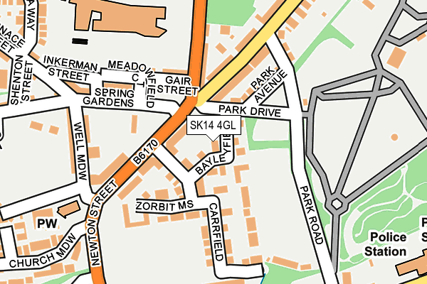 SK14 4GL map - OS OpenMap – Local (Ordnance Survey)