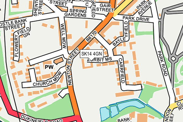 SK14 4GN map - OS OpenMap – Local (Ordnance Survey)