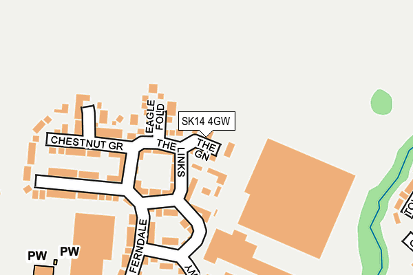 SK14 4GW map - OS OpenMap – Local (Ordnance Survey)