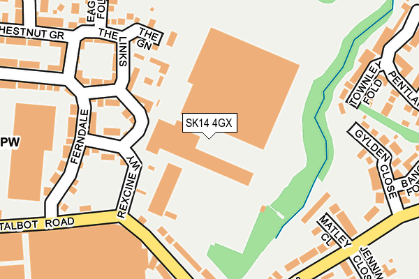 SK14 4GX map - OS OpenMap – Local (Ordnance Survey)