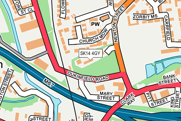 SK14 4GY map - OS OpenMap – Local (Ordnance Survey)