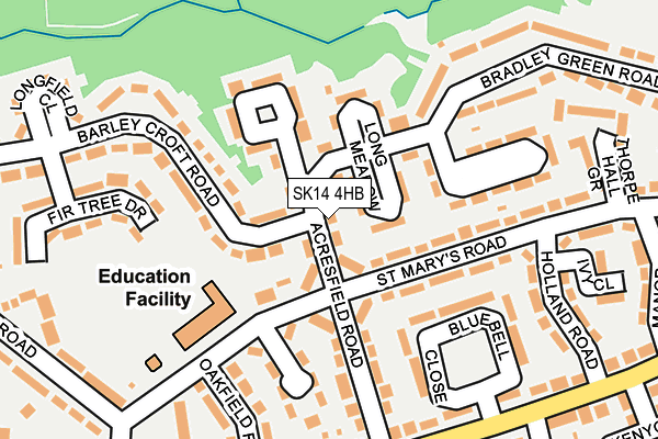 SK14 4HB map - OS OpenMap – Local (Ordnance Survey)