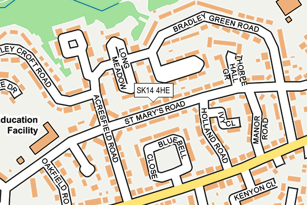 SK14 4HE map - OS OpenMap – Local (Ordnance Survey)