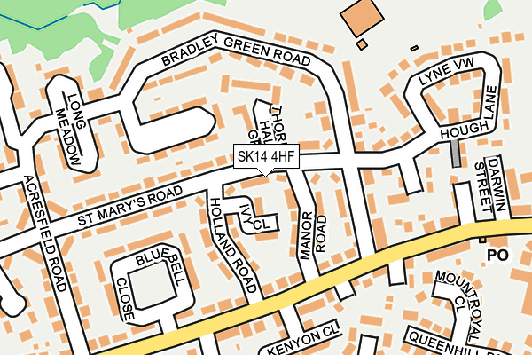 SK14 4HF map - OS OpenMap – Local (Ordnance Survey)