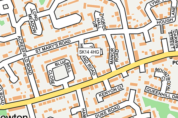 SK14 4HG map - OS OpenMap – Local (Ordnance Survey)
