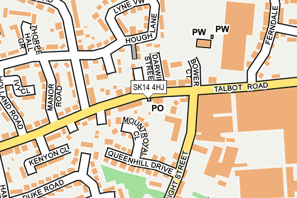 SK14 4HJ map - OS OpenMap – Local (Ordnance Survey)