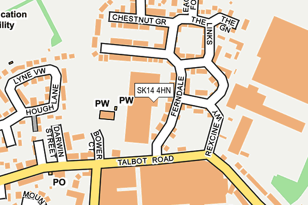 SK14 4HN map - OS OpenMap – Local (Ordnance Survey)