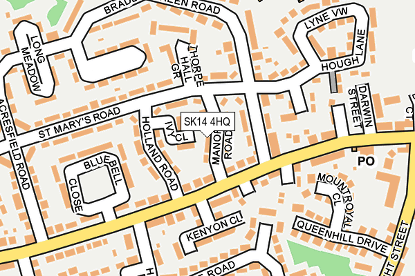 SK14 4HQ map - OS OpenMap – Local (Ordnance Survey)