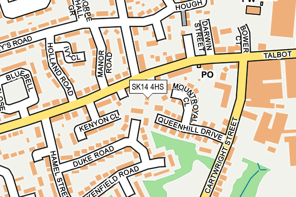 SK14 4HS map - OS OpenMap – Local (Ordnance Survey)