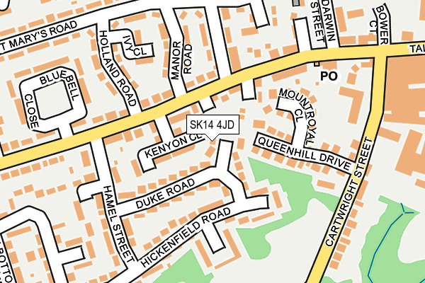 SK14 4JD map - OS OpenMap – Local (Ordnance Survey)