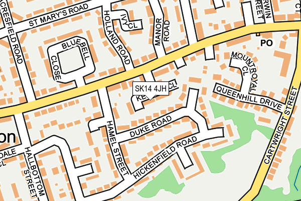 SK14 4JH map - OS OpenMap – Local (Ordnance Survey)
