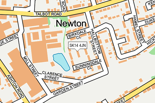 SK14 4JN map - OS OpenMap – Local (Ordnance Survey)