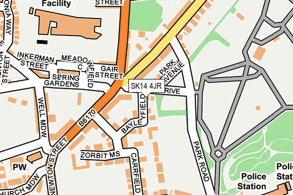 SK14 4JR map - OS OpenMap – Local (Ordnance Survey)