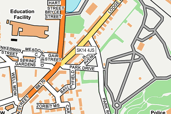 SK14 4JS map - OS OpenMap – Local (Ordnance Survey)